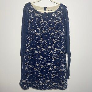 Vince Camuto Blue Lace 3/4” Sleeve Dress